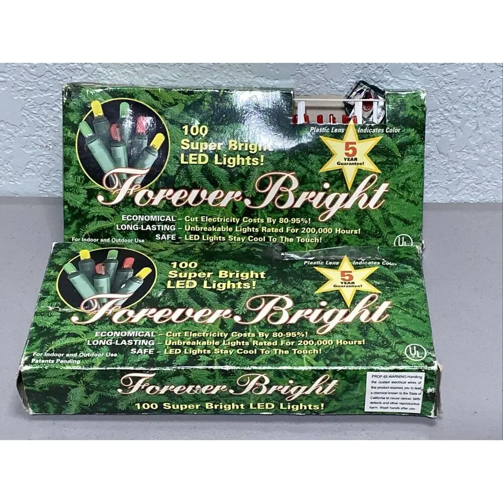 Vintage LED Super Bright Red Christmas Lights Indoor Outdoor NEW 2 Boxes Of 100